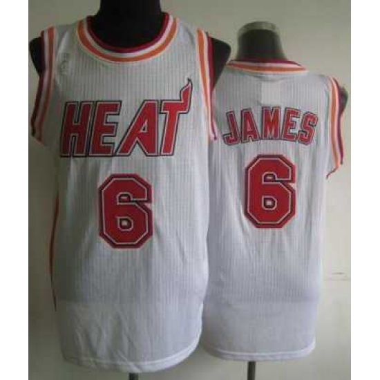 Miami Heat 6 LeBron James White Hardwood Classics Revolution 30 NBA Jerseys - Ujersey