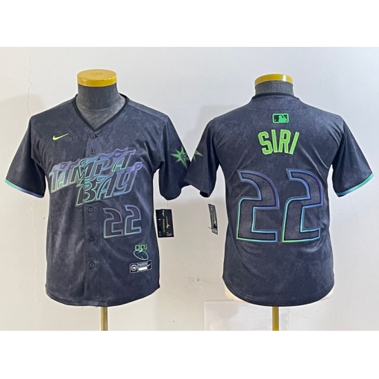 Youth Tampa Bay Rays #22 Jose Siri Charcoal 2024 City Connect Limited Stitched Jersey - Ujersey