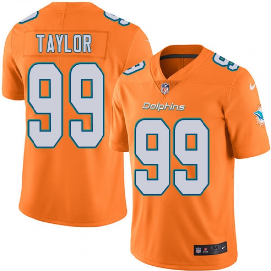 Youth Nike Miami Dolphins #99 Jason Taylor Limited Orange Rush Vapor Untouchable NFL Jersey - Ujersey