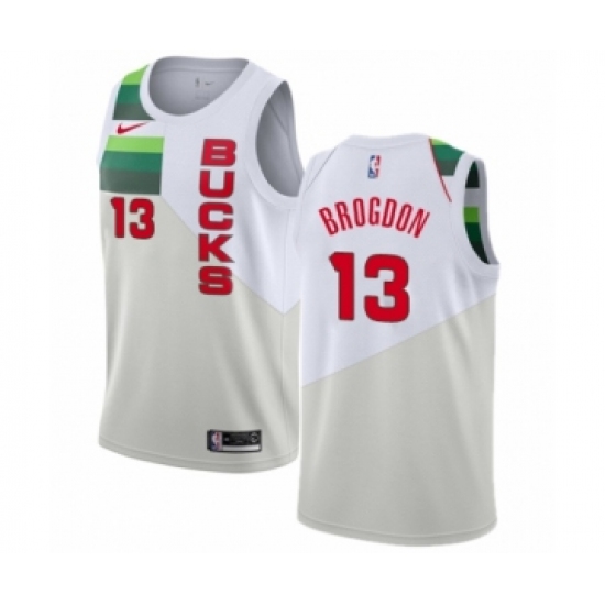 Women's Nike Milwaukee Bucks #13 Malcolm Brogdon White Swingman Jersey - Earned Edition - Ujersey