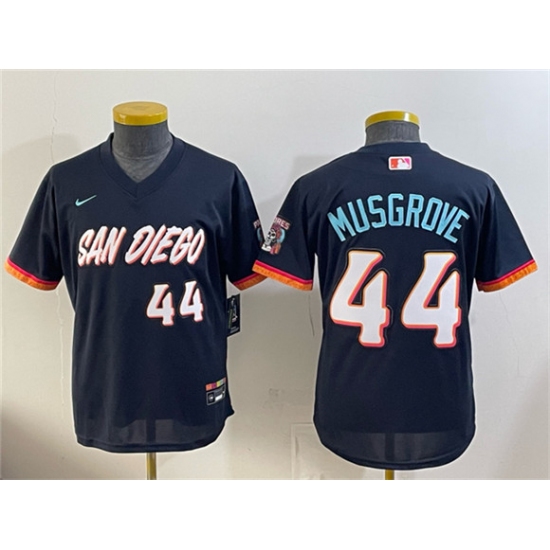 Youth San Diego Padres #44 Joe Musgrove Obsidian 2026 City Connect Stadium Stitched Baseball Jersey - Ujersey