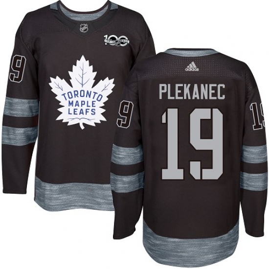 Men's Adidas Toronto Maple Leafs #19 Tomas Plekanec Authentic Black 1917-2017 100th Anniversary NHL Jersey - Ujersey