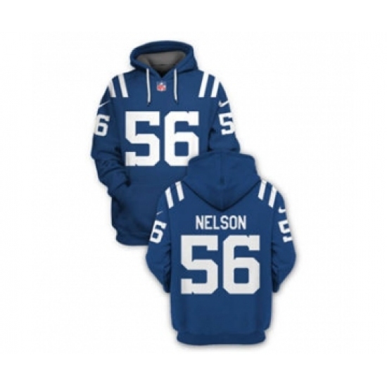 Men's Indianapolis Colts #56 Quenton Nelson 2021 Blue Pullover Football Hoodie - Ujersey
