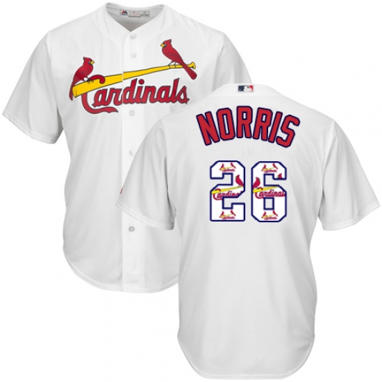 Men's Majestic St. Louis Cardinals #26 Bud Norris Authentic White Team Logo Fashion Cool Base MLB Jersey - Ujersey