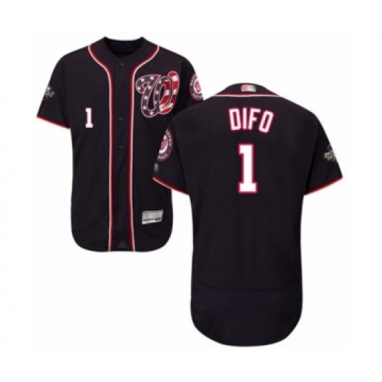 Men's Washington Nationals #1 Wilmer Difo Navy Blue Alternate Flex Base Authentic Collection 2019 World Series Bound Baseball Jersey - Ujersey