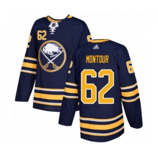 Men's Buffalo Sabres #62 Brandon Montour Authentic Navy Blue Home Hockey Jersey - Ujersey
