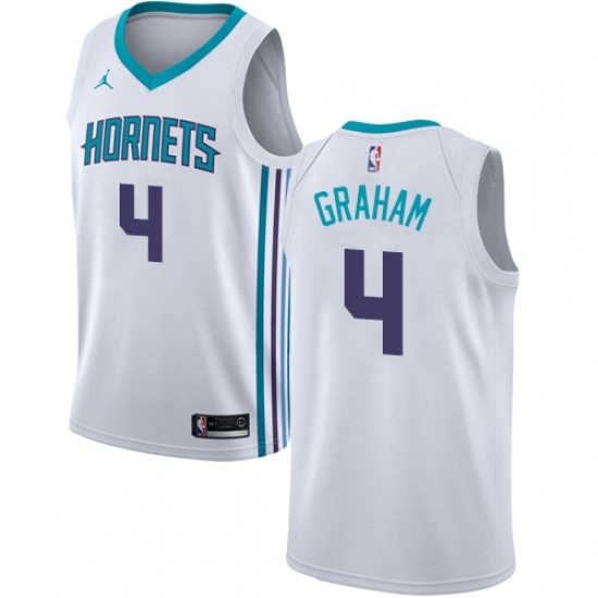 Women's Nike Jordan Charlotte Hornets #4 Devonte Graham Authentic White NBA Jersey - Association Edition - Ujersey