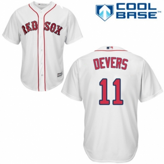 Men's Majestic Boston Red Sox #11 Rafael Devers Replica White Home Cool Base MLB Jersey - Ujersey