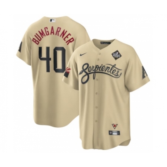 Men's Arizona Diamondbacks #40 Madison Bumgarner Gold 2023 World Series City Connect Cool Base Stitched Baseball Jersey - Ujersey