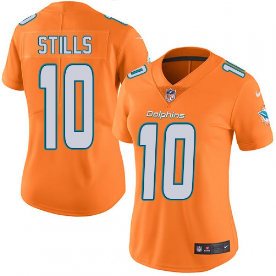 Women's Nike Miami Dolphins #10 Kenny Stills Limited Orange Rush Vapor Untouchable NFL Jersey - Ujersey