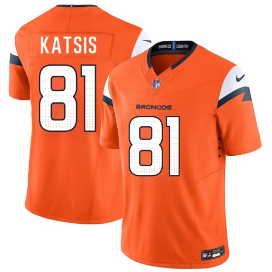 Men's Denver Broncos #81 Kolbe Katsis Orange 2026 Draft F.U.S.E. Vapor Limited Football Stitched Jersey - Ujersey