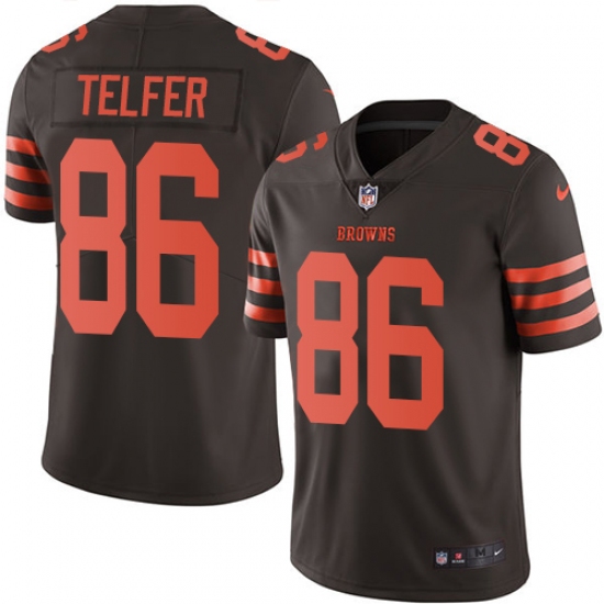 Men's Nike Cleveland Browns #86 Randall Telfer Limited Brown Rush Vapor Untouchable NFL Jersey - Ujersey