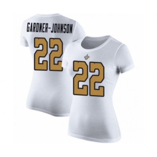 Football Women's New Orleans Saints #22 Chauncey Gardner-Johnson White Rush Pride Name & Number T-Shirt - Ujersey