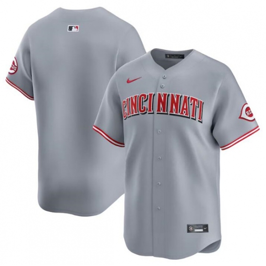 Men's Cincinnati Reds Blank Gray Away Limited Baseball Stitched Jersey - Ujersey