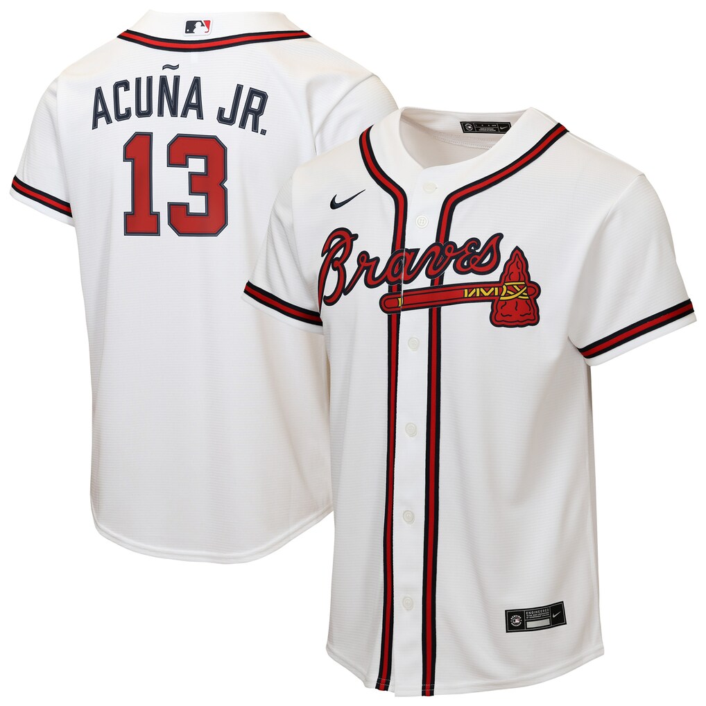 Youth Atlanta Braves Ronald Acuña Jr. Nike White Home Replica Player Jersey - Ujersey