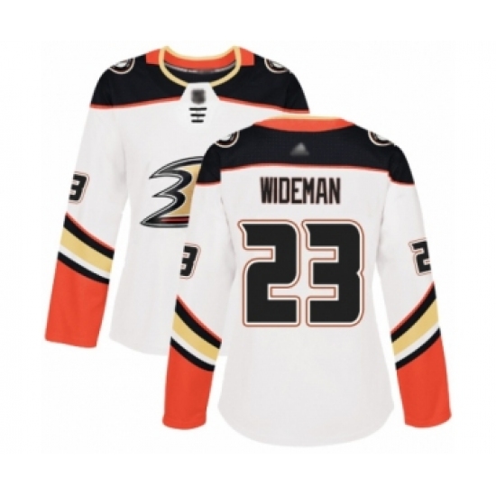 Women's Anaheim Ducks #23 Chris Wideman Authentic White Away Hockey Jersey - Ujersey