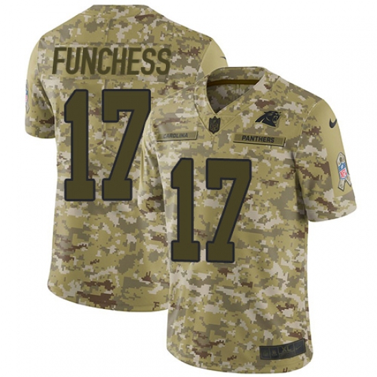 Youth Nike Carolina Panthers #17 Devin Funchess Limited Camo 2018 Salute to Service NFL Jersey - Ujersey