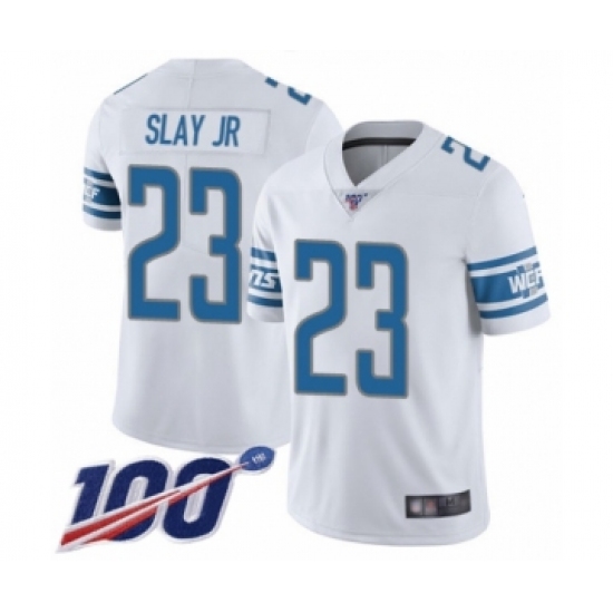Men's Detroit Lions #23 Darius Slay White Vapor Untouchable Limited Player 100th Season Football Jersey - Ujersey