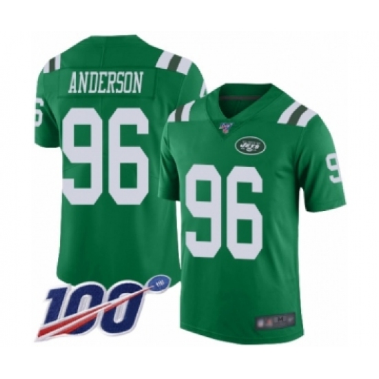 Youth New York Jets #96 Henry Anderson Limited Green Rush Vapor Untouchable 100th Season Football Jersey - Ujersey
