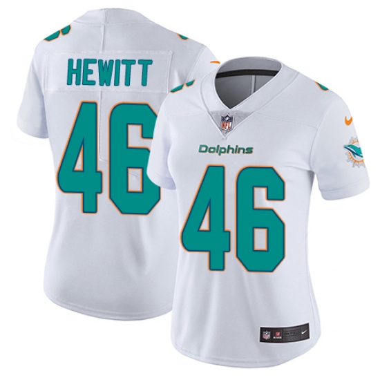 Women's Nike Miami Dolphins #46 Neville Hewitt White Vapor Untouchable Limited Player NFL Jersey - Ujersey