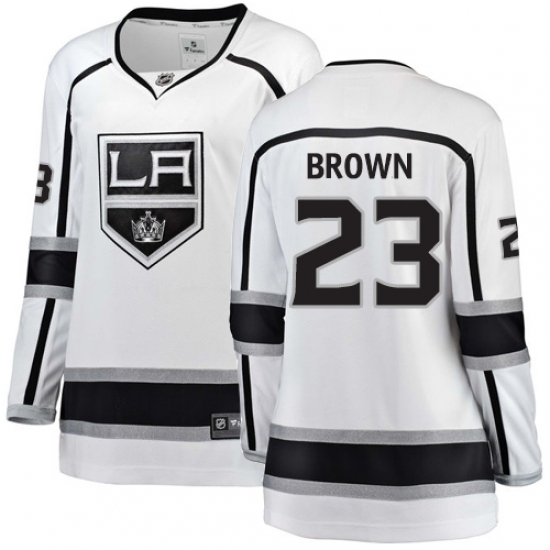 Women's Los Angeles Kings #23 Dustin Brown Authentic White Away Fanatics Branded Breakaway NHL Jersey - Ujersey
