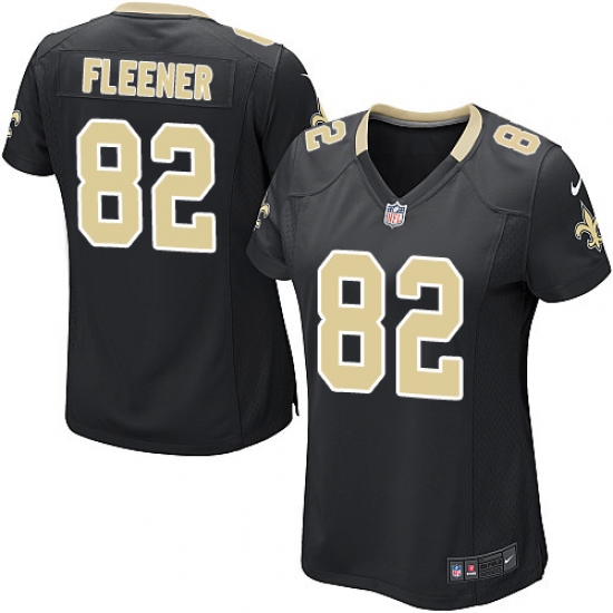 Women's Nike New Orleans Saints #82 Coby Fleener Game Black Team Color NFL Jersey - Ujersey