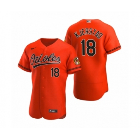Men's Baltimore Orioles #18 Heston Kjerstad Nike Orange Authentic Alternate Jersey - Ujersey