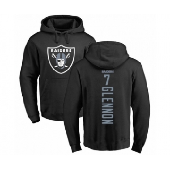 Football Oakland Raiders #7 Mike Glennon Black Backer Pullover Hoodie - Ujersey