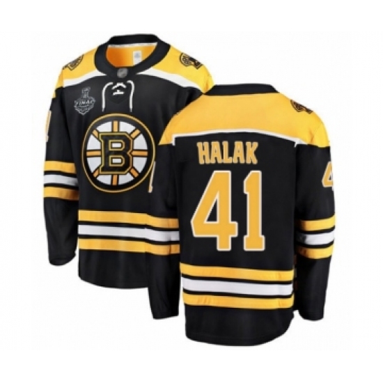 Men's Boston Bruins #41 Jaroslav Halak Authentic Black Home Fanatics Branded Breakaway 2019 Stanley Cup Final Bound Hockey Jersey - Ujersey