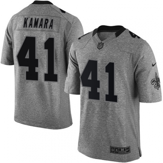 Men's Nike New Orleans Saints #41 Alvin Kamara Limited Gray Gridiron NFL Jersey - Ujersey