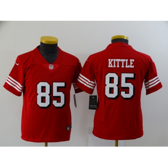 Youth San Francisco 49ers #85 George Kittle Limited Red Rush Vapor Untouchable Football Jerseys - Ujersey