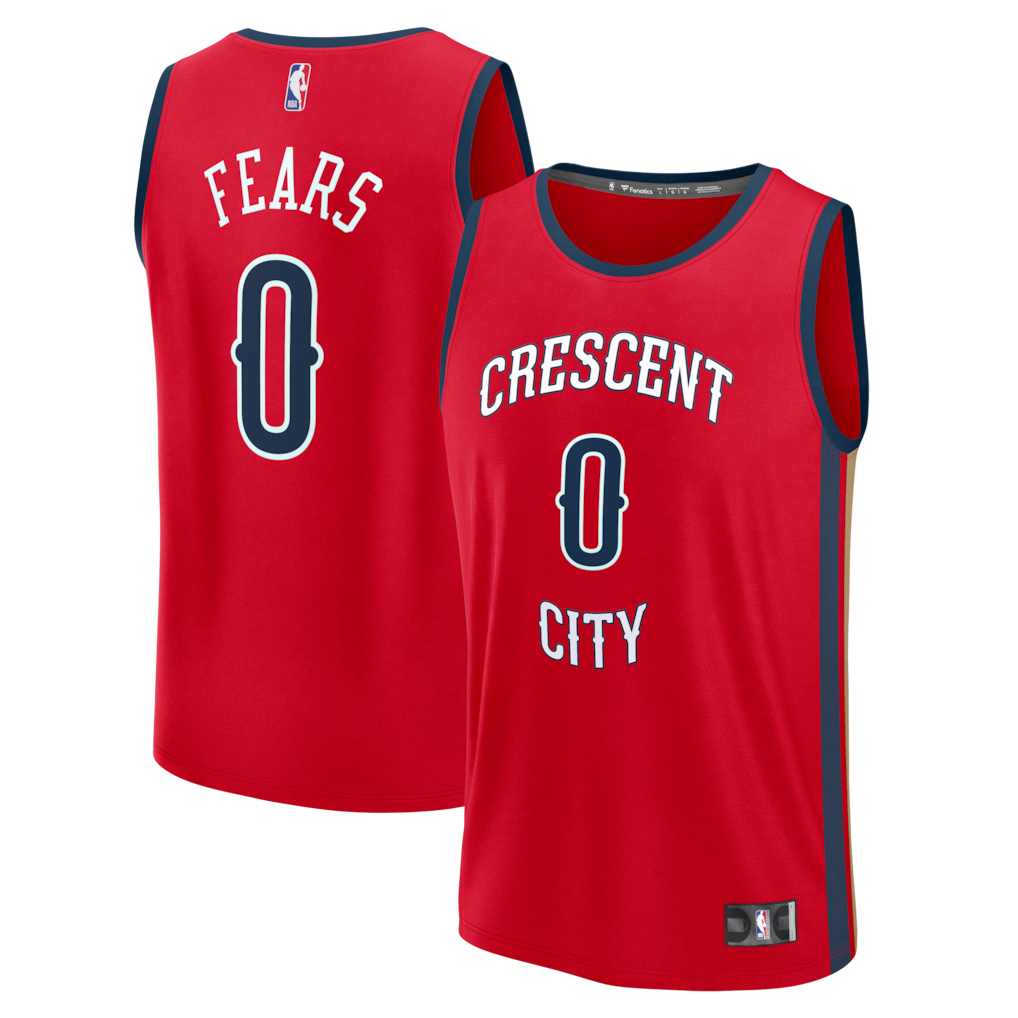 Men's New Orleans Pelicans Jeremiah Fears Fanatics Red Fast Break Replica Player Jersey - Statement Edition - SUjersey01