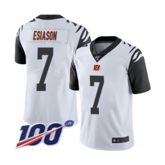 Men's Cincinnati Bengals #7 Boomer Esiason Limited White Rush Vapor Untouchable 100th Season Football Jersey - Ujersey