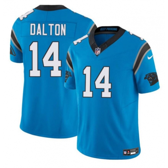 Men's Carolina Panthers #14 Andy Dalton Blue 2024 F.U.S.E. Vapor Limited Stitched Football Jersey - Ujersey