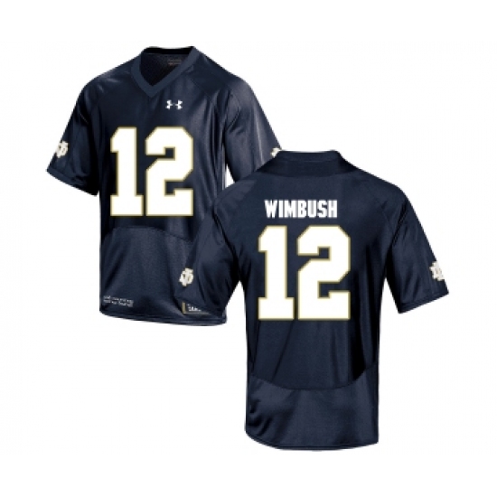 Notre Dame Fighting Irish 12 Brandon Wimbush Navy College Football Jersey - Ujersey