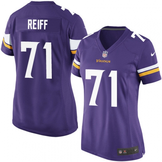 Women's Nike Minnesota Vikings #71 Riley Reiff Game Purple Team Color NFL Jersey - Ujersey