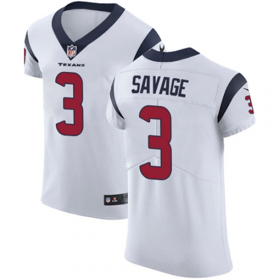 Men's Nike Houston Texans #3 Tom Savage White Vapor Untouchable Elite Player NFL Jersey - Ujersey