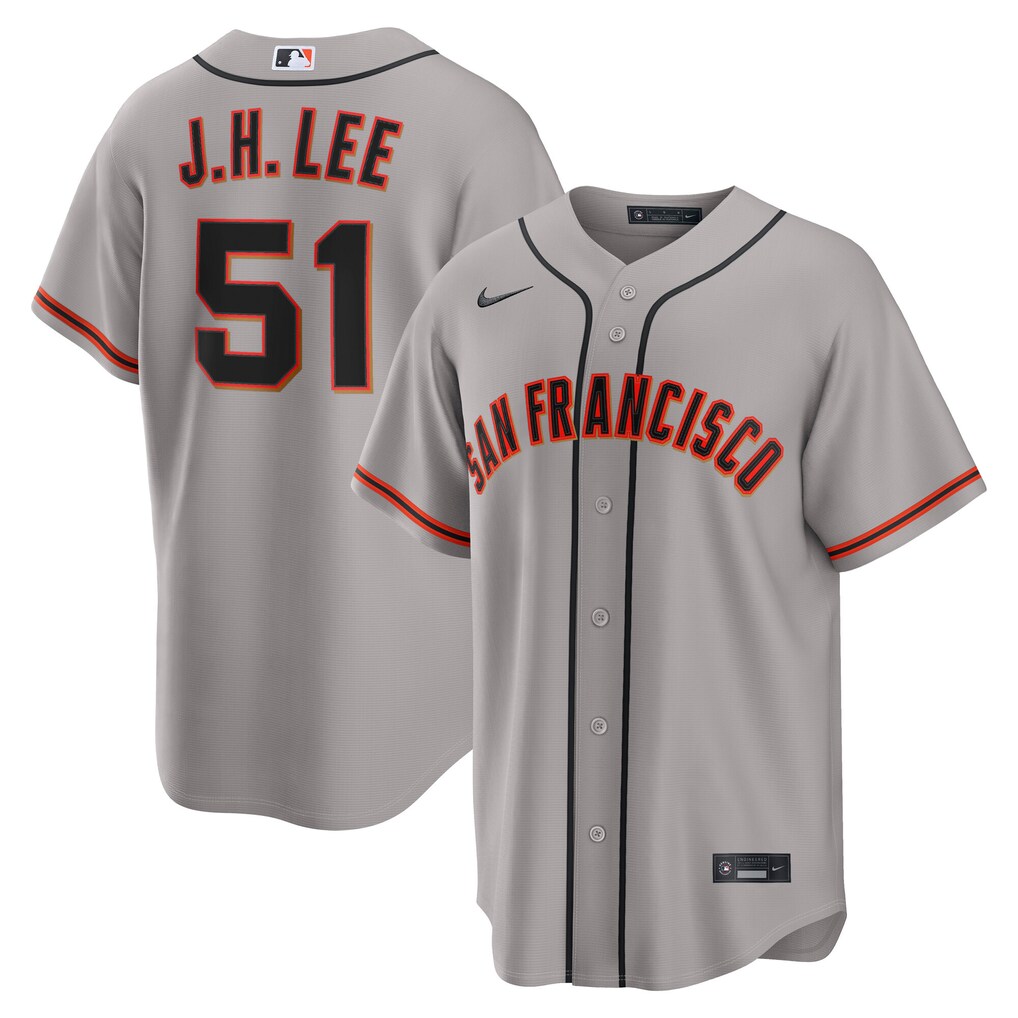 Men's San Francisco Giants Jung Hoo Lee Nike Gray Road Replica Jersey - Vujersey Los Angeles Rams