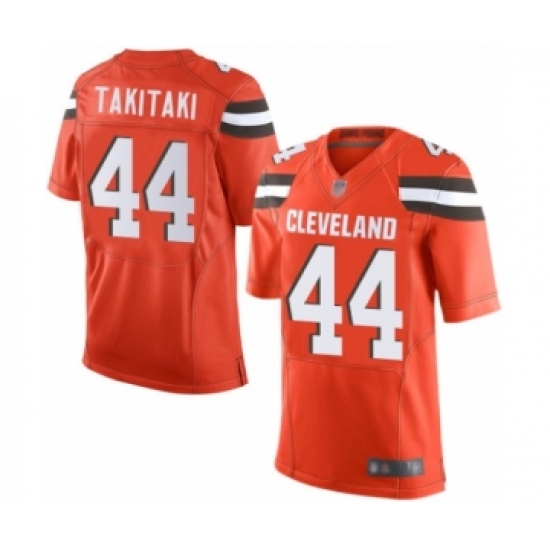 Men's Cleveland Browns #44 Sione Takitaki Elite Orange Alternate Football Jersey - Ujersey