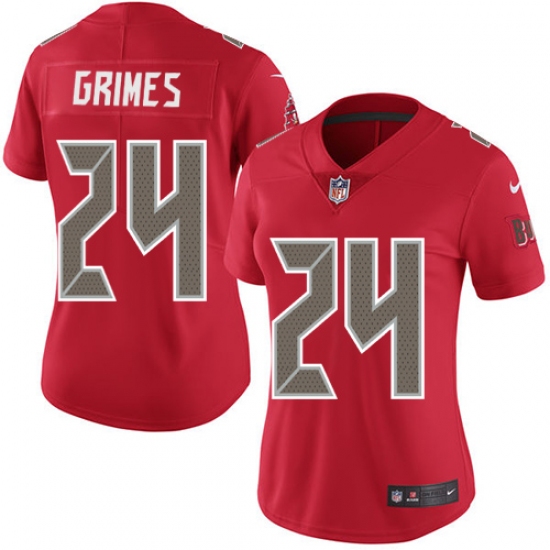 Women's Nike Tampa Bay Buccaneers #24 Brent Grimes Limited Red Rush Vapor Untouchable NFL Jersey - Ujersey