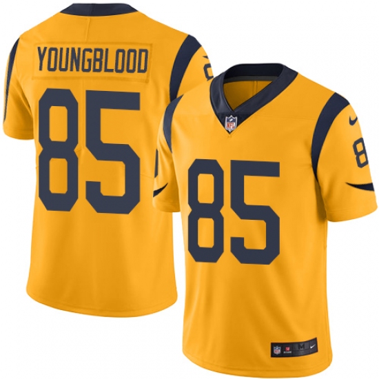 Men's Nike Los Angeles Rams #85 Jack Youngblood Limited Gold Rush Vapor Untouchable NFL Jersey - Ujersey
