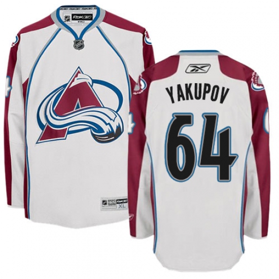 Youth Reebok Colorado Avalanche #64 Nail Yakupov Authentic White Away NHL Jersey - Ujersey