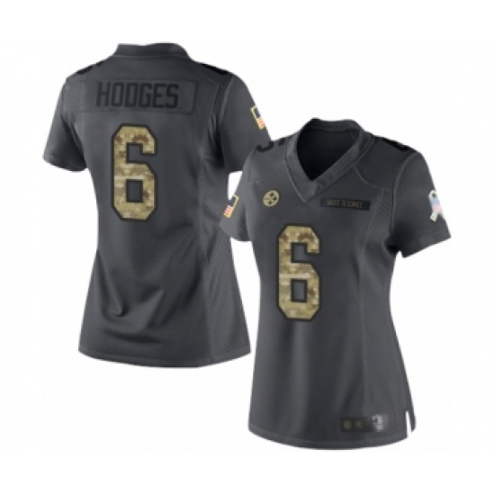 Women's Pittsburgh Steelers #6 Devlin Hodges Limited Black 2016 Salute to Service Football Jersey - Ujersey