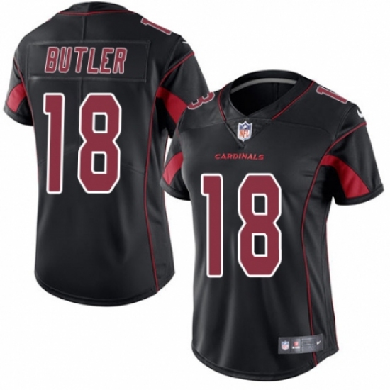 Women's Nike Arizona Cardinals #18 Brice Butler Limited Black Rush Vapor Untouchable NFL Jersey - Ujersey