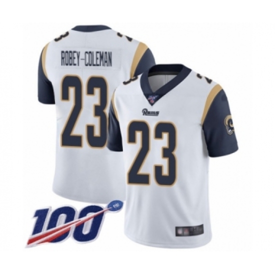 Men's Los Angeles Rams #23 Nickell Robey-Coleman White Vapor Untouchable Limited Player 100th Season Football Jersey - Ujersey