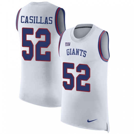 Men's Nike New York Giants #52 Jonathan Casillas Limited White Rush Player Name & Number Tank Top NFL Jersey - Ujersey
