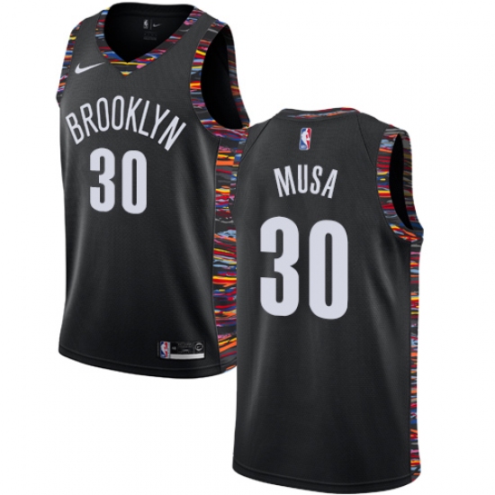 Women's Nike Brooklyn Nets #30 Dzanan Musa Swingman Black NBA Jersey - 2018 19 City Edition - Ujersey