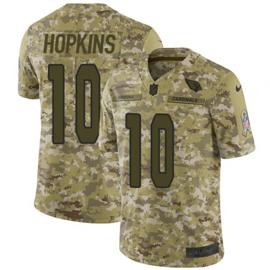 Men's Nike Arizona Cardinals #10 DeAndre Hopkins Camo Stitched NFL Limited 2018 Salute To Service Jersey - Ujersey