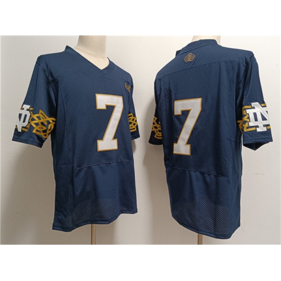 Men's Notre Dame Fighting Irish #7 Audric Estimé Navy Limited Stitched Jersey - Ujersey