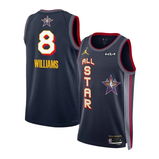 Men's 2025 All-Star #8 Jalen Williams Navy Stitched Basketball Jersey